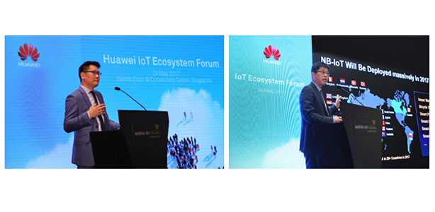 Lim Chee Siong – CSMO, Huawei Southern Pacific Region and Jiang WangCheng – President of IoT Solutions, Huawei Technologies, presenting keynote address at the forum